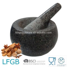 Precio de fábrica pulido mortero de granito y maja / herramientas de cocina / molinillo de especias y hierbas